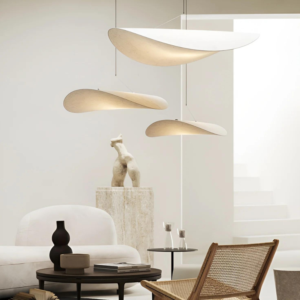 LumiNest – Handmade Japanese Boho Ceiling Lamp in Soft Ivory