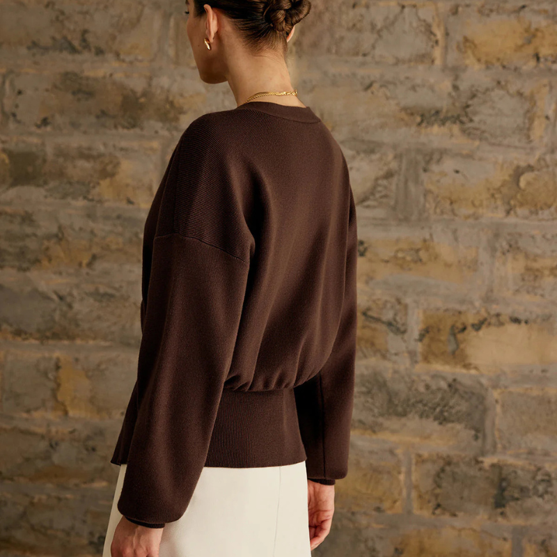 Helena – Knit Cardigan With Button Closure and Long Sleeves