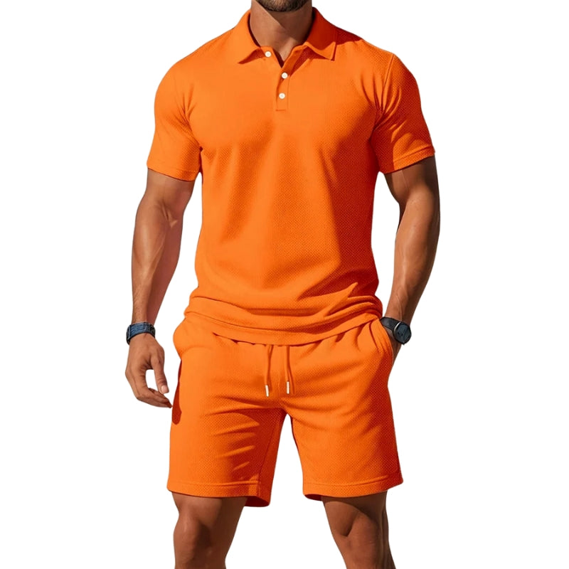 Daniel – Two-Piece Summer Set with Short-Sleeve Shirt and Drawstring Shorts