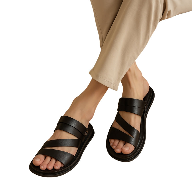 Florian – Flat Sole Sandals with Slip-On Design