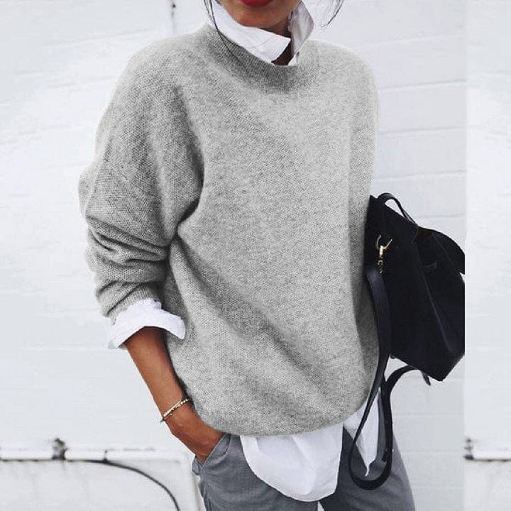 Ella – Round Neck Knitted Sweater With Long Sleeves