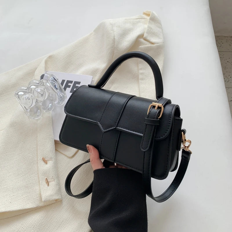 Stella – Classic Small Square Handbag with Shoulder Strap