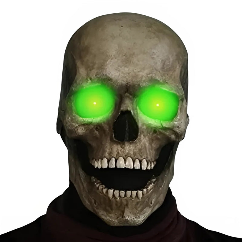 SkullMask – Full Latex Costume Mask with Glowing Eyes for Seasonal Use