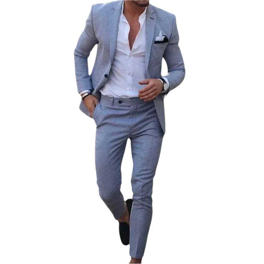 Kensley – Two Piece Suit with Wide Leg Pants and Long Sleeve Blazer