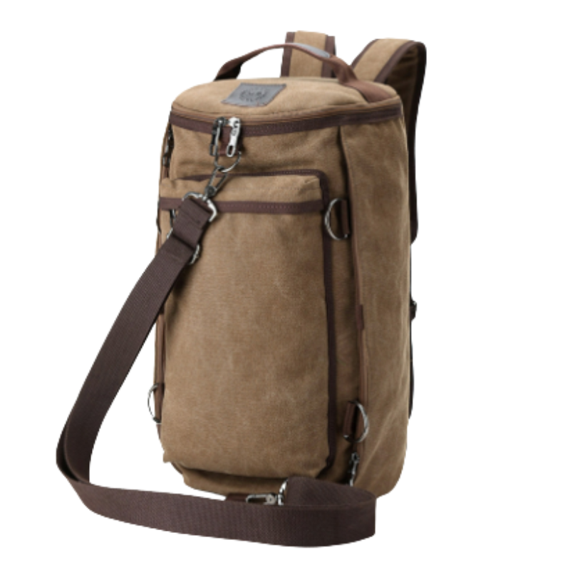 Leontis – Canvas Backpack with Multiple Zippered Pockets and Adjustable Straps