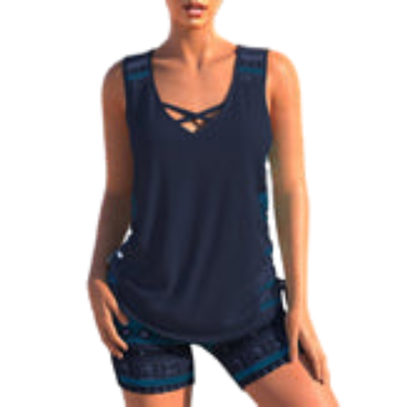 Ariana – Stylish Swimsuit Set with Printed Tankini Top and Sewn-In Cups