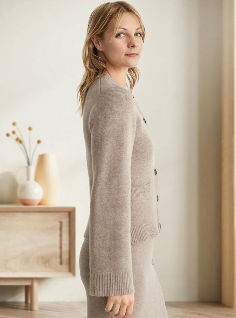 Selvya – Flared Sleeve Cardigan With Open Front
