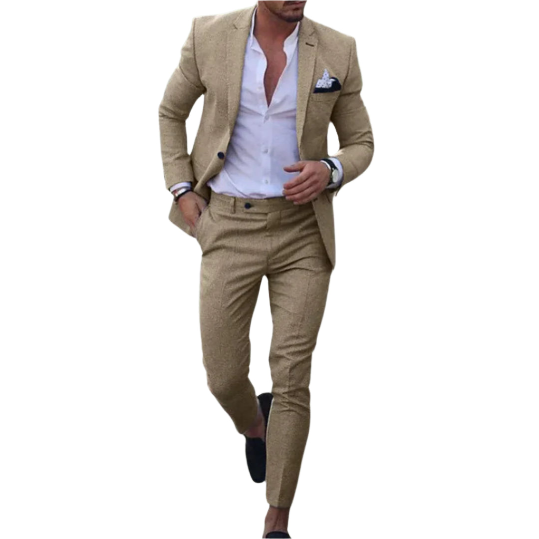 Kensley – Two Piece Suit with Wide Leg Pants and Long Sleeve Blazer
