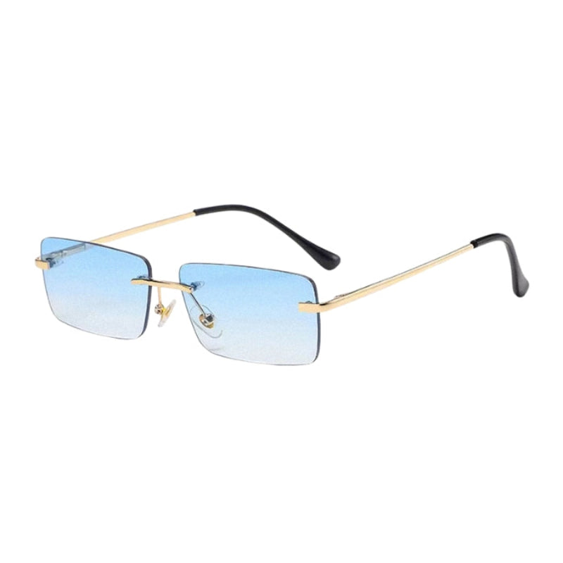 SkyMuse – Rectangular Rimless Sunglasses with Slim Lightweight Frame