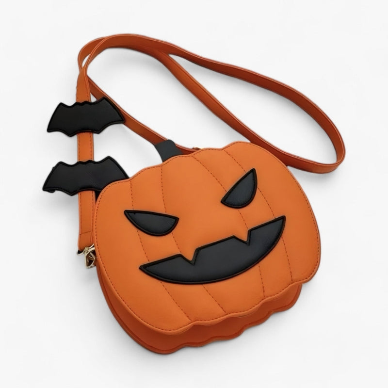 Clara - Pumpkin Shaped Halloween Shoulder Bag With Adjustable Strap