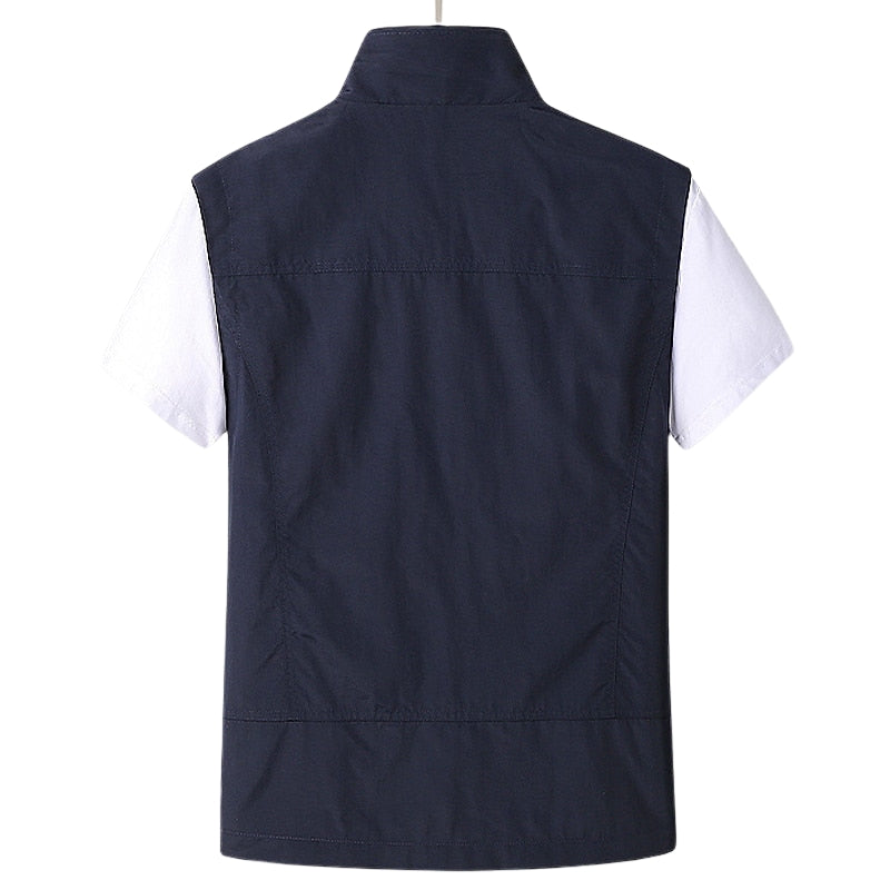 Jackson – Lightweight Utility Vest with Zip Pockets and Stand Collar