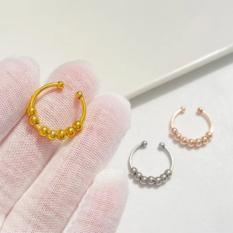 Victoria – Stackable Adjustable Ring with Rotating Bead