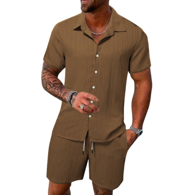 Adrian – Coordinated Two-Piece Set with Short Sleeve Shirt and Relaxed Shorts