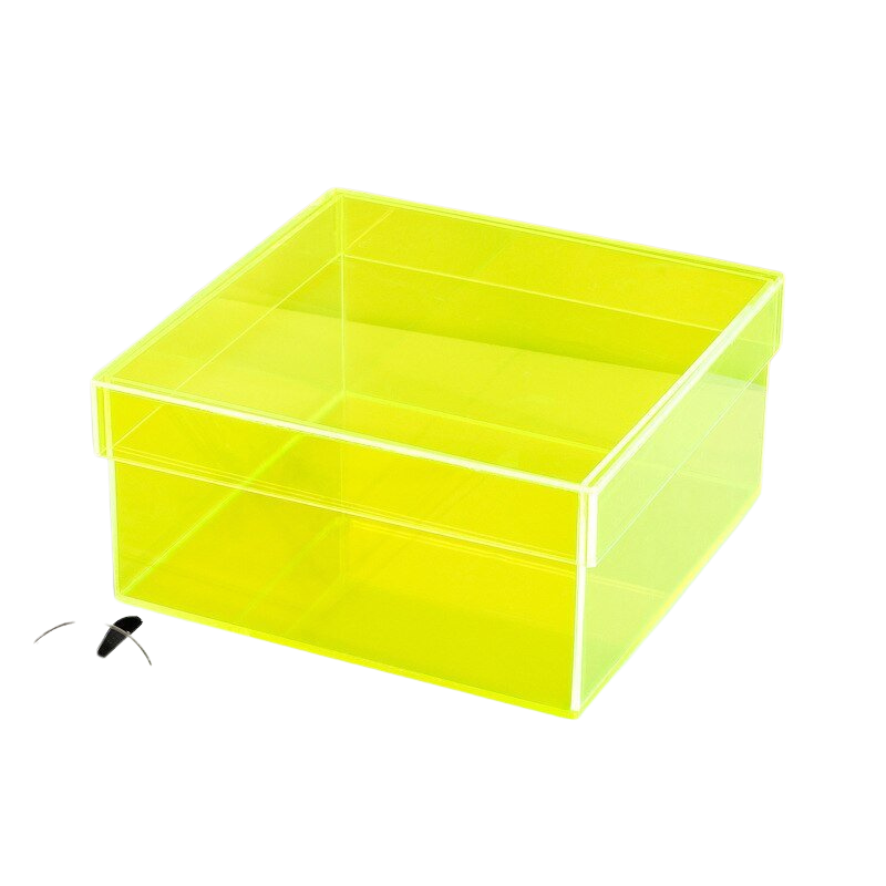 ClearNest – Acrylic Storage Box with Colorful Lid and Stackable Design
