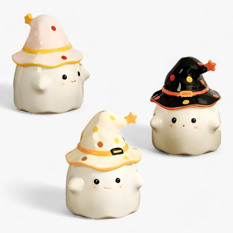 GhostBrew - Ceramic Coffee Mug With Lid And Halloween Design