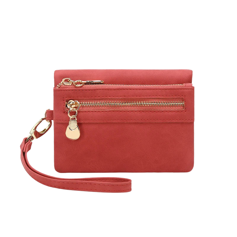 Liora - Leather Purse with Handle, Zipper Closure, and Side Pockets