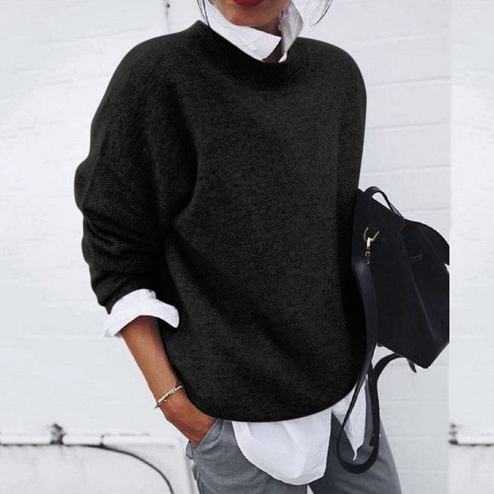 Ella – Round Neck Knitted Sweater With Long Sleeves