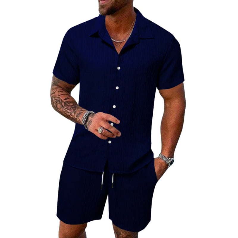 Adrian – Coordinated Two-Piece Set with Short Sleeve Shirt and Relaxed Shorts