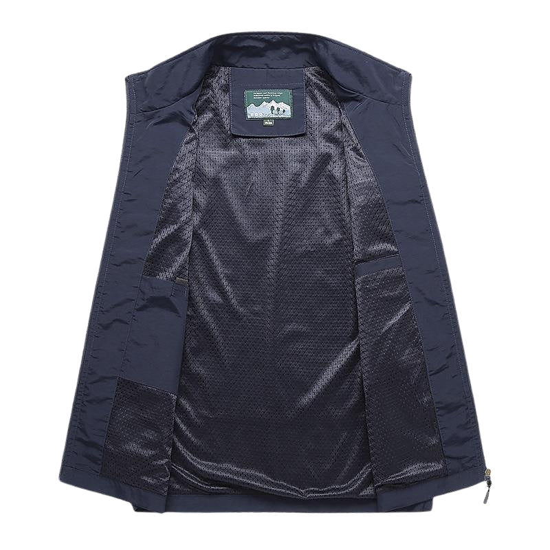 Jackson – Lightweight Utility Vest with Zip Pockets and Stand Collar
