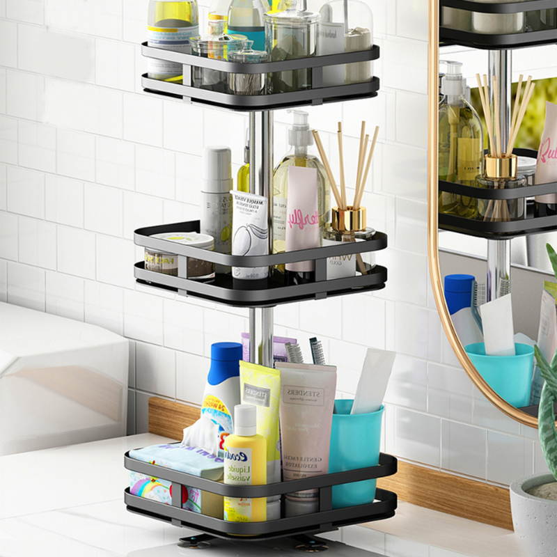 SpaceCraft – 360° Rotating Multifunctional Storage Rack with Adjustable Tiers
