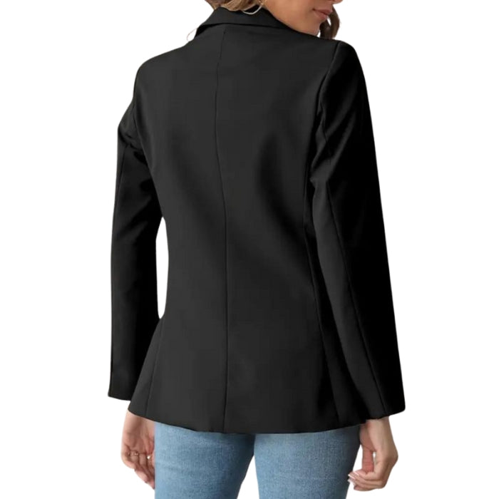 Stephanie – Tailored Fit One Button Blazer with Long Sleeves