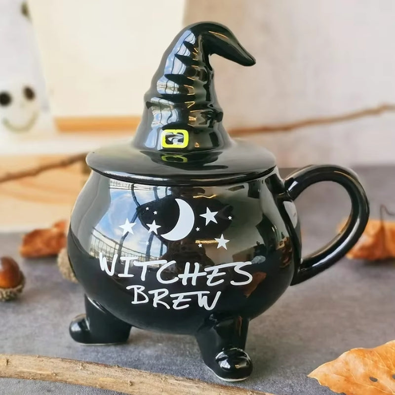 SpookySips – Ceramic Mug with Cauldron Shape and Handles