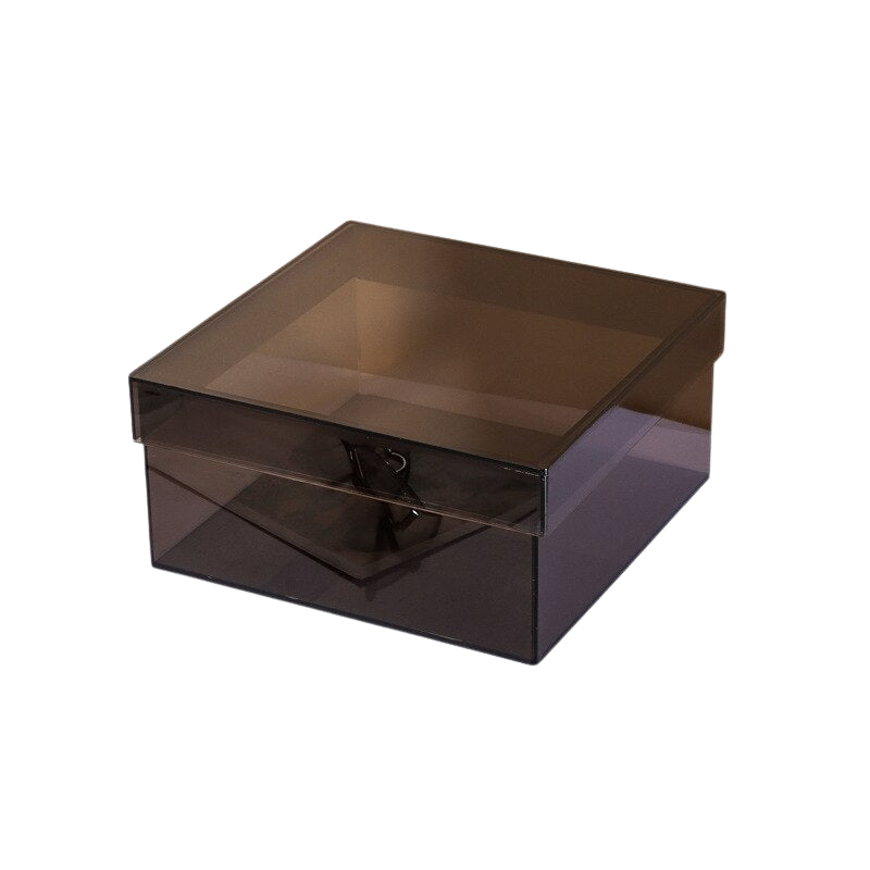 ClearNest – Acrylic Storage Box with Colorful Lid and Stackable Design