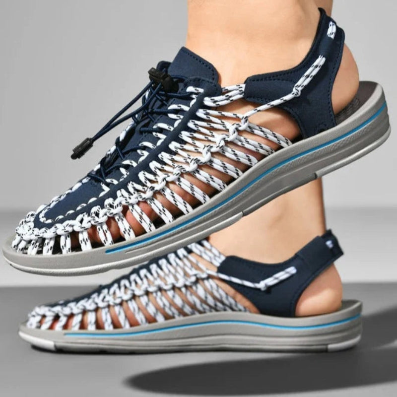 Adrian – Shoes with Woven Upper and Adjustable Ankle Strap