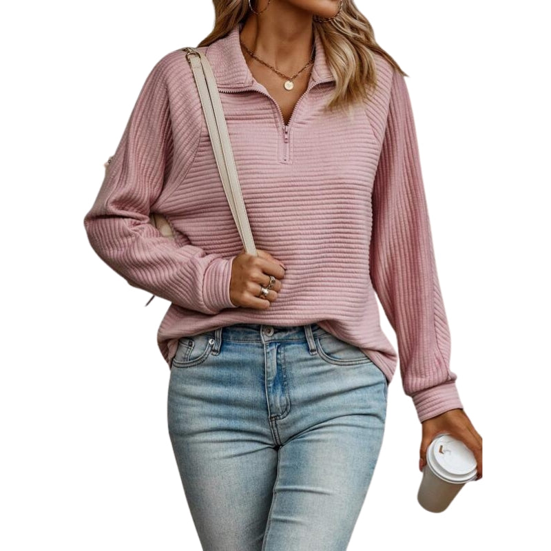 Felicia – Long Sleeve Jacket with Zipper  Collar
