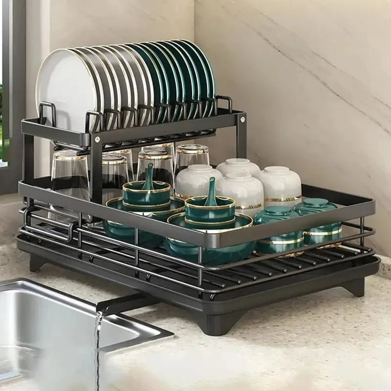 SinkMate – Adjustable Dish Drainer with Removable Drip Tray and Steel Frame