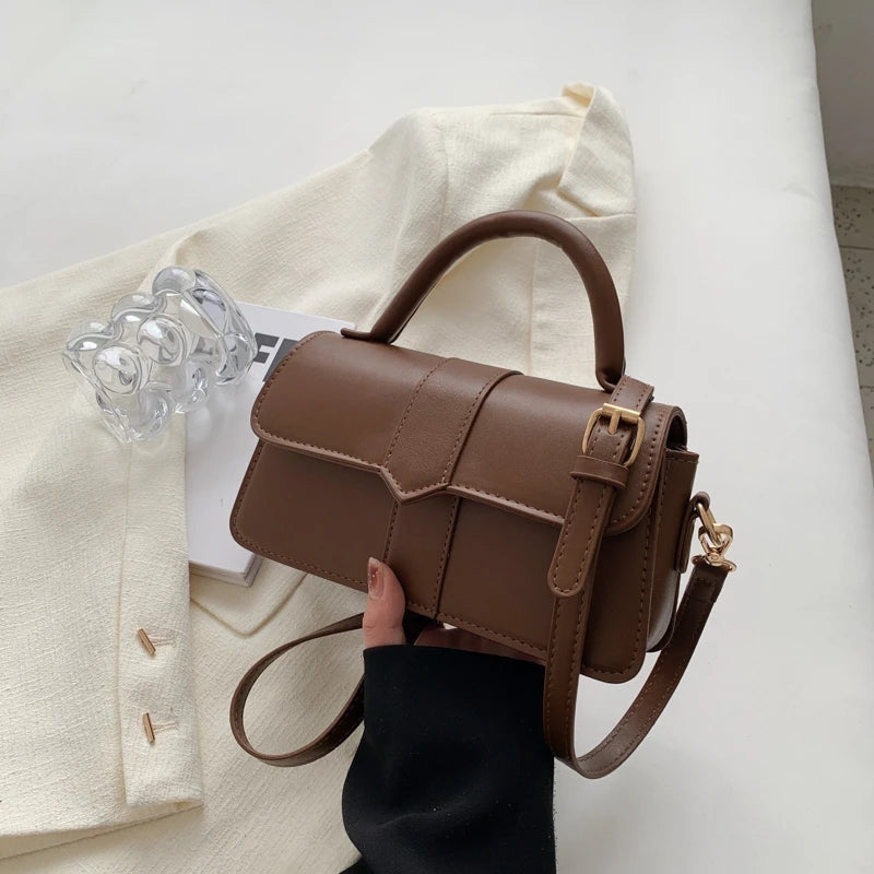 Stella – Classic Small Square Handbag with Shoulder Strap