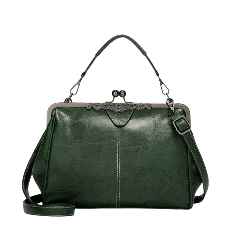 Yvaine – Handbag with Clip Handle, Kiss Lock Closure, and Adjustable Strap