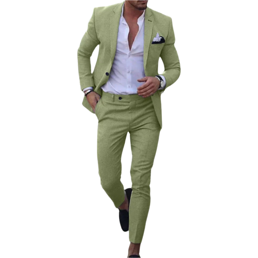 Kensley – Two Piece Suit with Wide Leg Pants and Long Sleeve Blazer