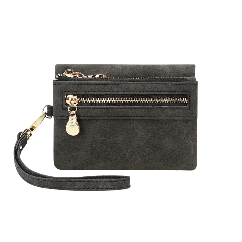 Liora - Leather Purse with Handle, Zipper Closure, and Side Pockets