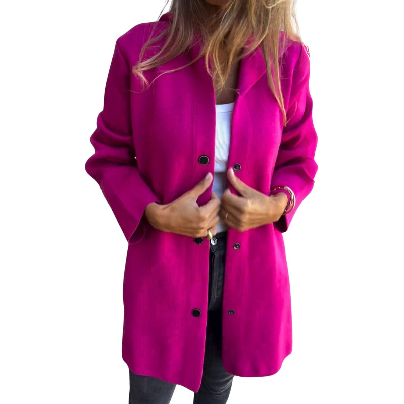 Amelia – Casual Hooded Women’s Jacket with Buttons and Side Pockets