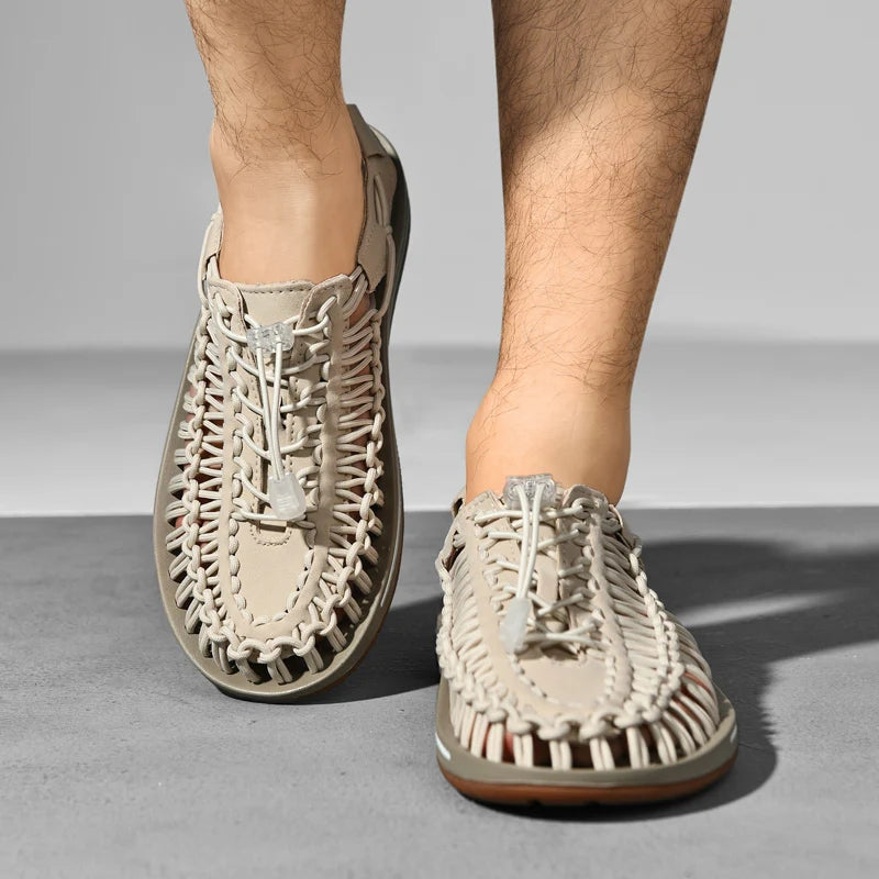 Adrian – Shoes with Woven Upper and Adjustable Ankle Strap