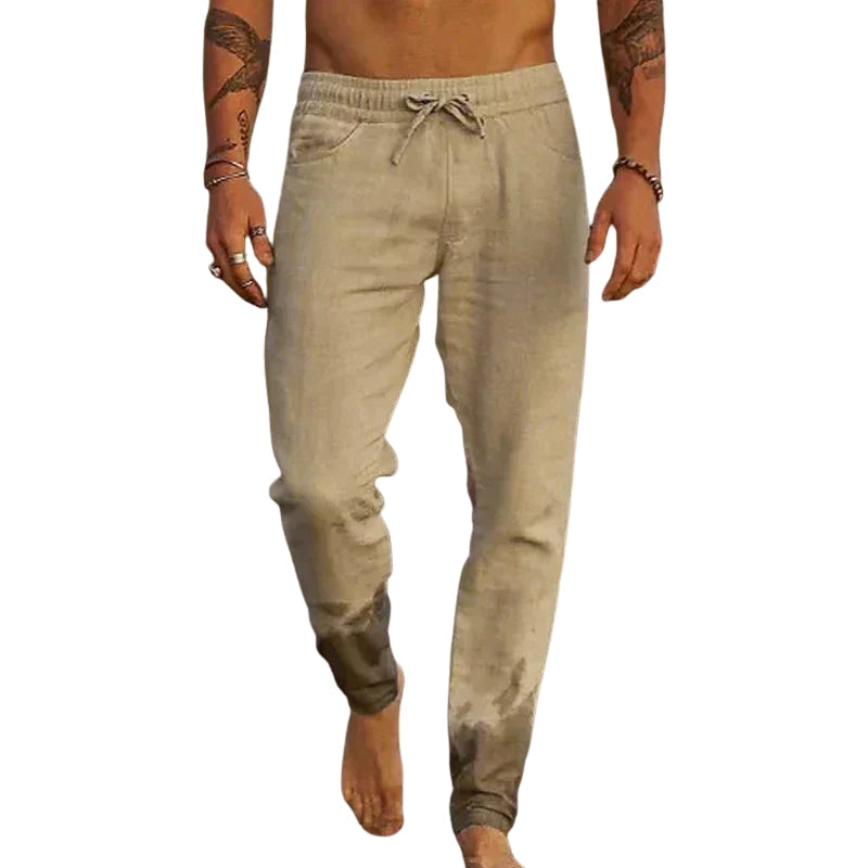 Michael – Loose Trousers with Elastic Waistband and Drawstring and Pockets