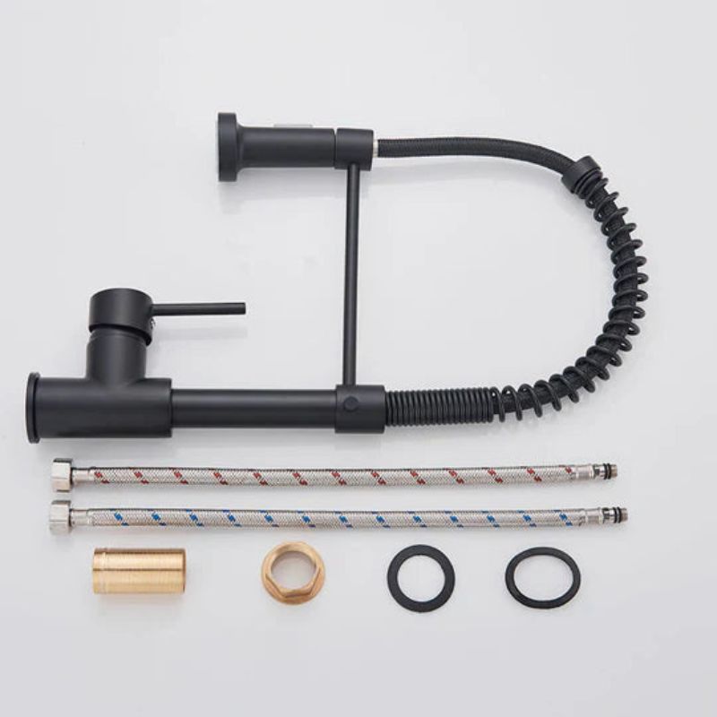 AquaForge – Matte Black Kitchen Faucet with 360° Swivel Spout and Dual Spray Head