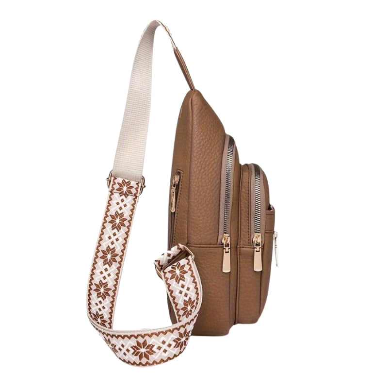 Sylvara – Crossbody Bag with Wide Adjustable Strap and Multiple Zippered Pockets