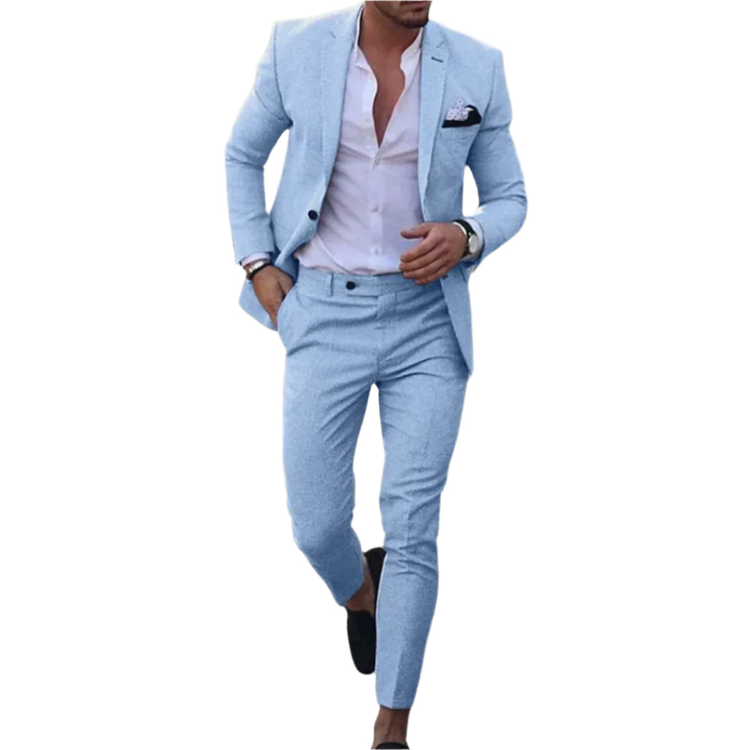 Kensley – Two Piece Suit with Wide Leg Pants and Long Sleeve Blazer