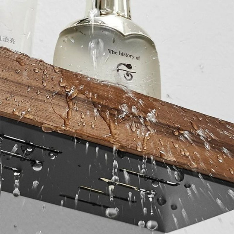 OakNest – Solid Wood Bathroom Organizer Shelves with No-Drill Installation