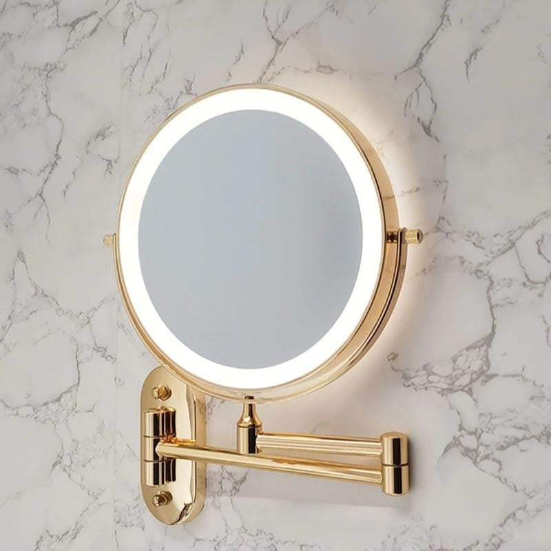 MirrorLux – Wall-Mounted LED Makeup Mirror with Adjustable Lighting and USB Charging