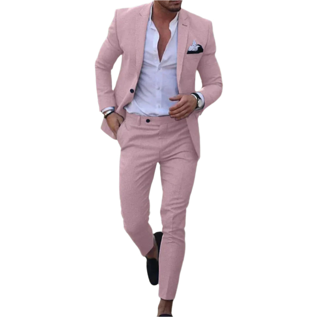 Kensley – Two Piece Suit with Wide Leg Pants and Long Sleeve Blazer