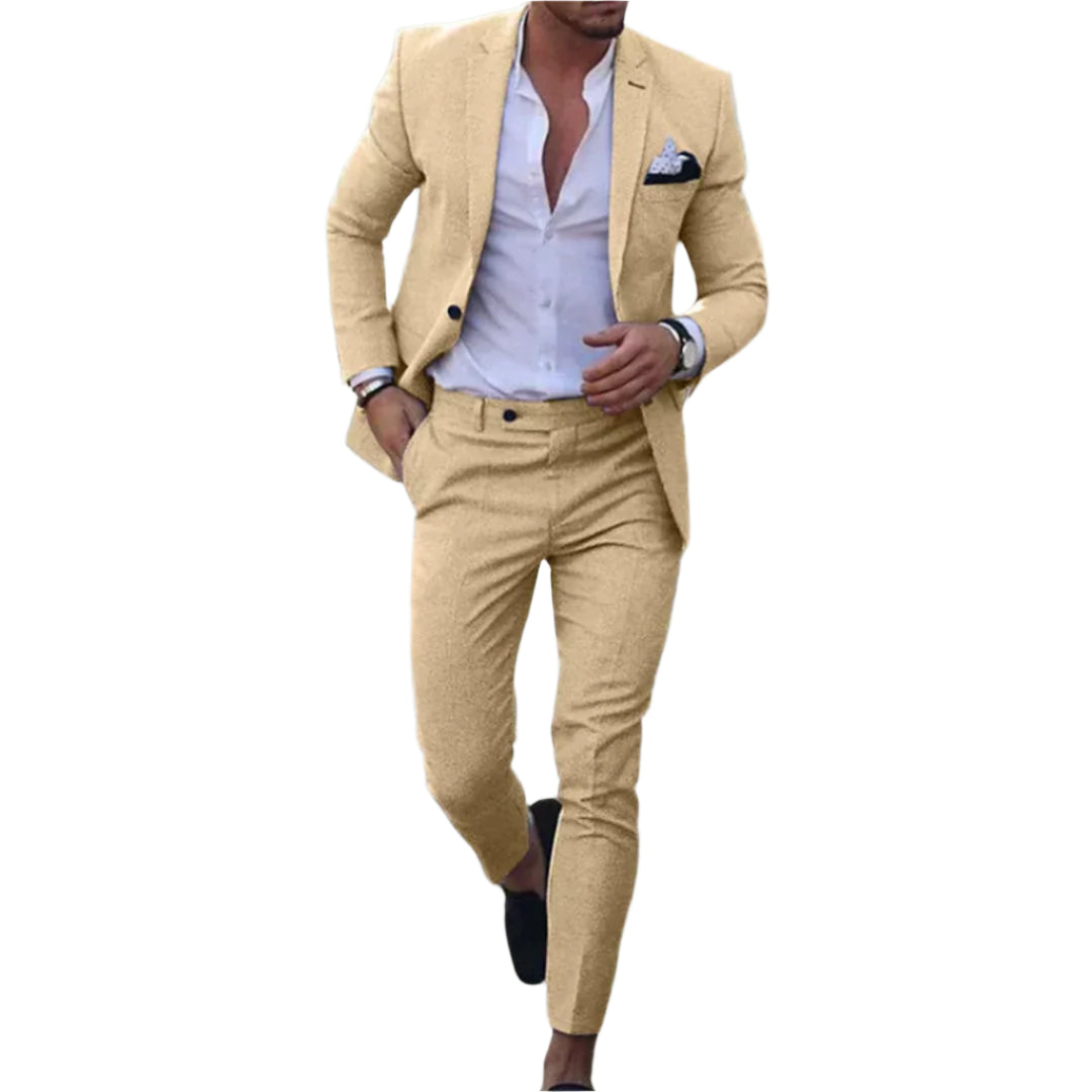 Kensley – Two Piece Suit with Wide Leg Pants and Long Sleeve Blazer