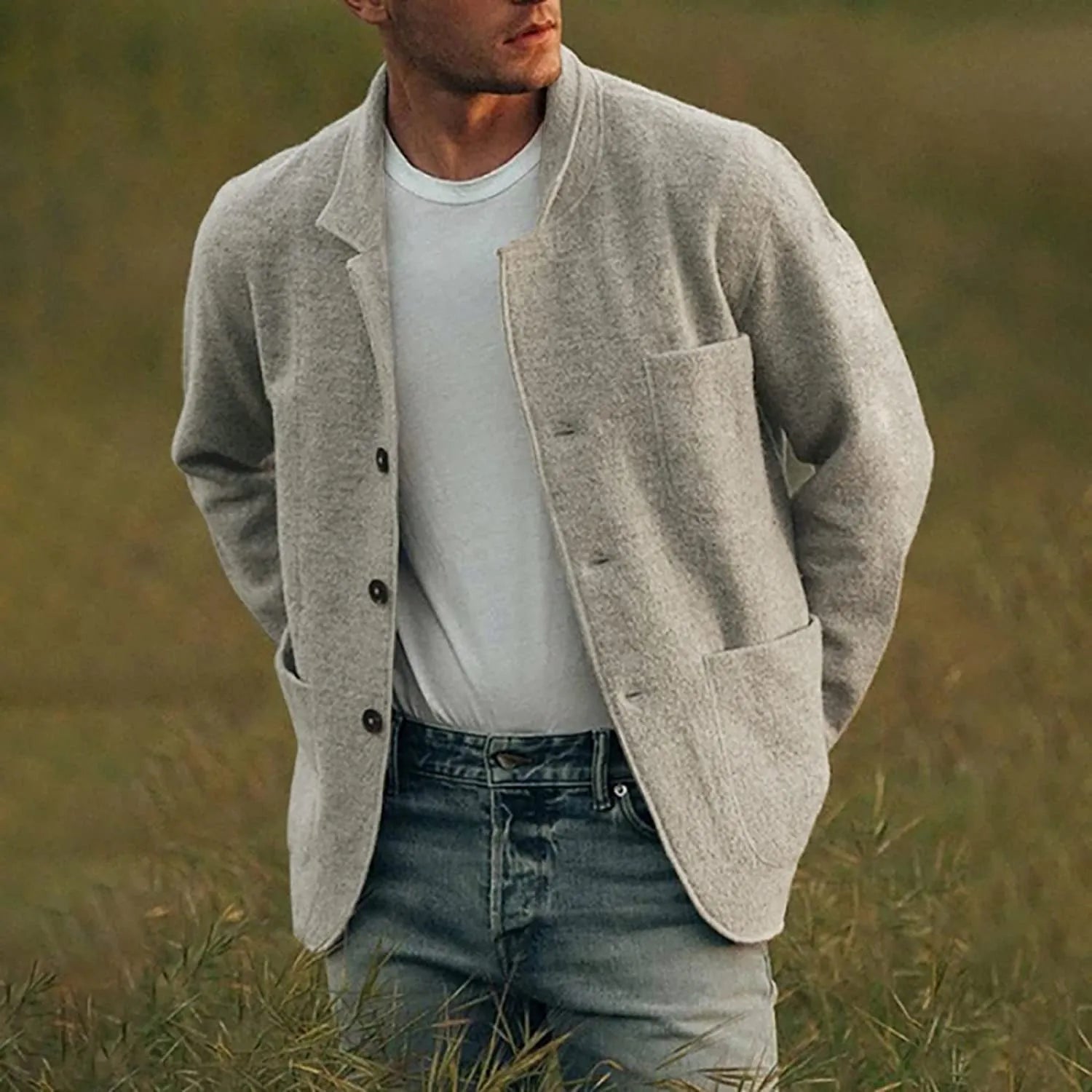 Daniel – Casual Blazer With Lapels and Front Pockets