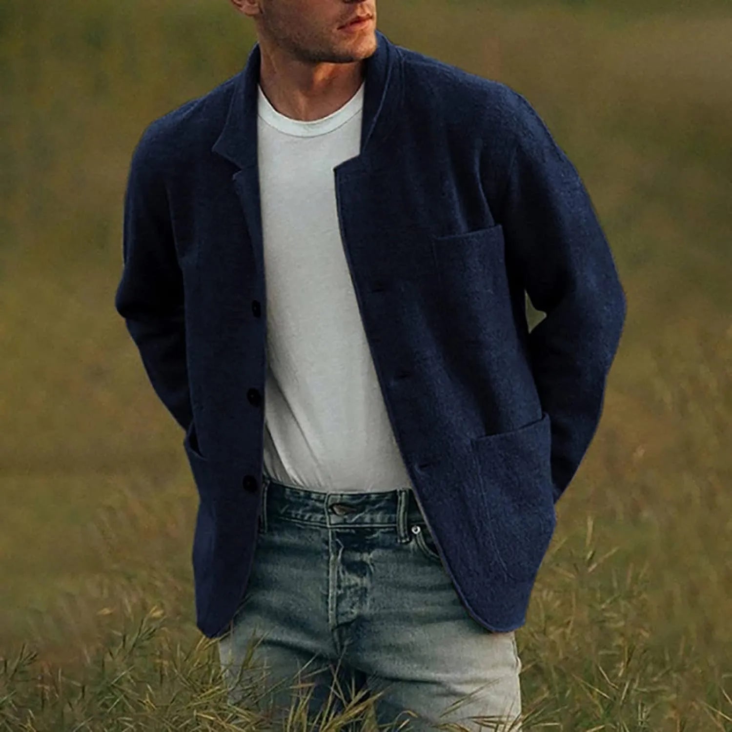 Daniel – Casual Blazer With Lapels and Front Pockets