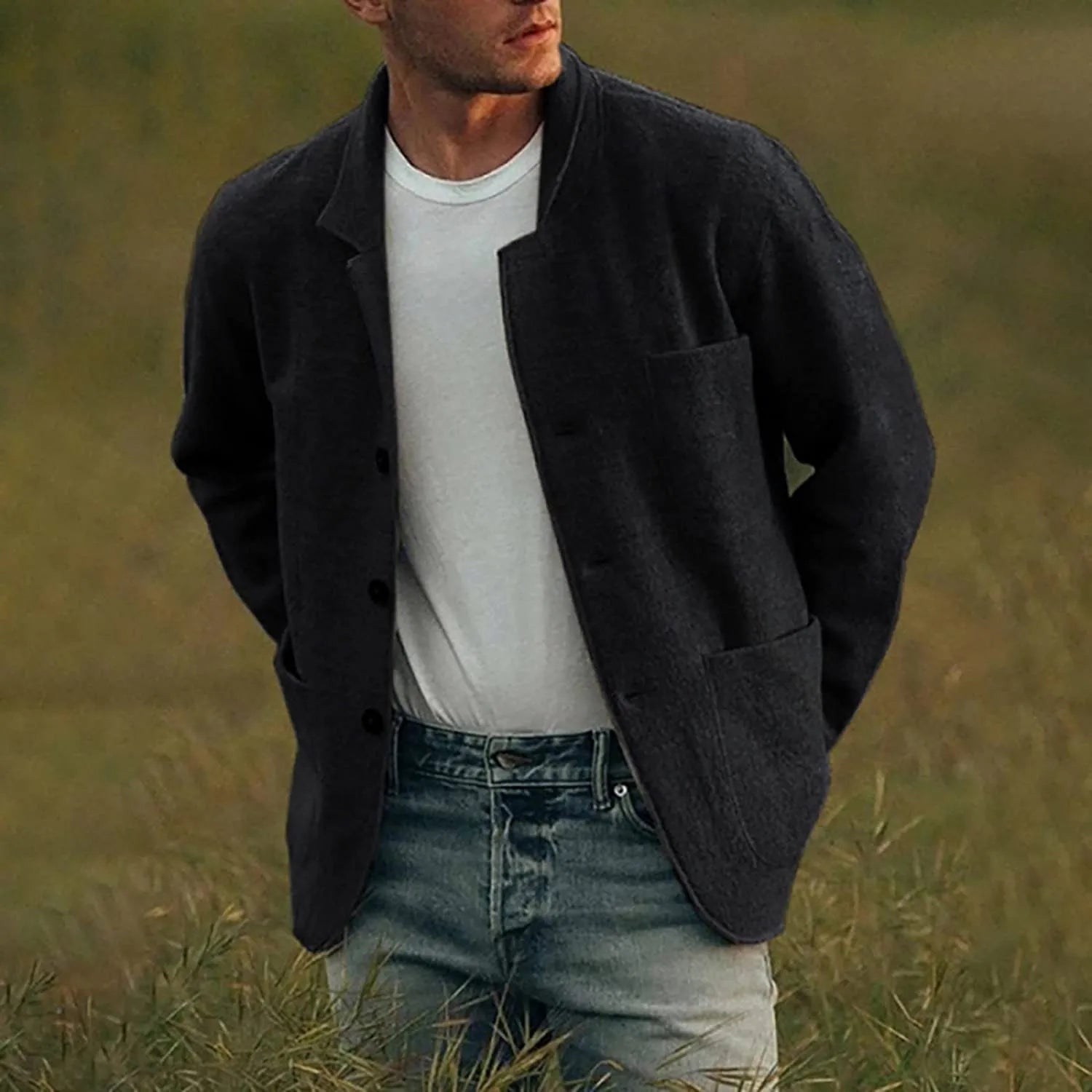 Daniel – Casual Blazer With Lapels and Front Pockets