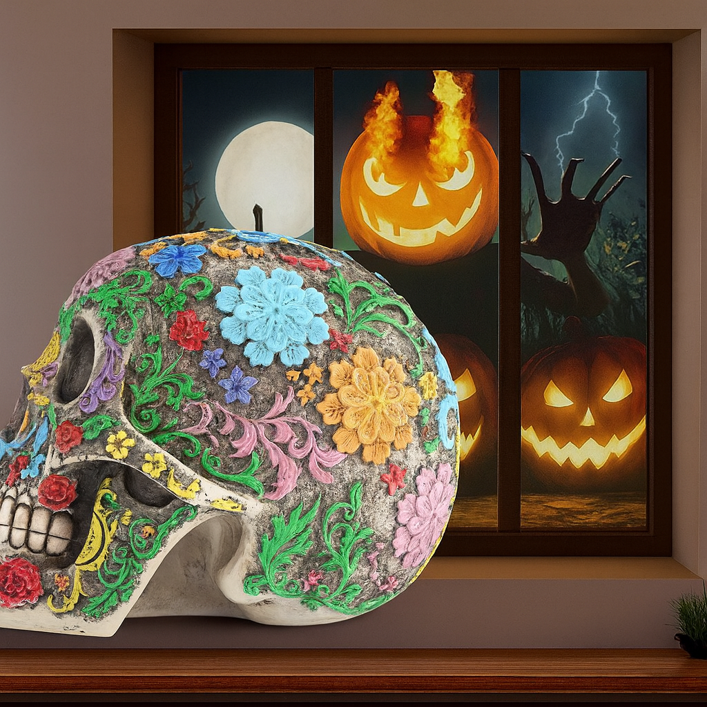 SkullEase – Resin Halloween Skull Decorations with Bone White Finish