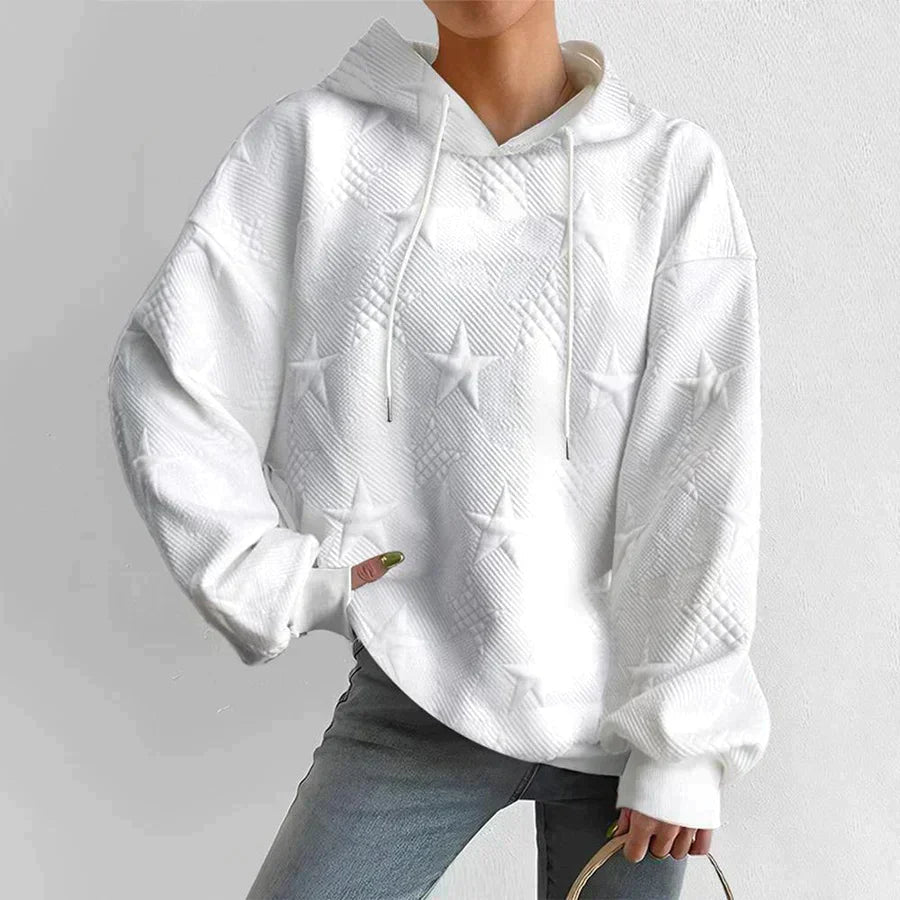 Leah – Knitted Hoodie With Drawstring and Long Sleeves