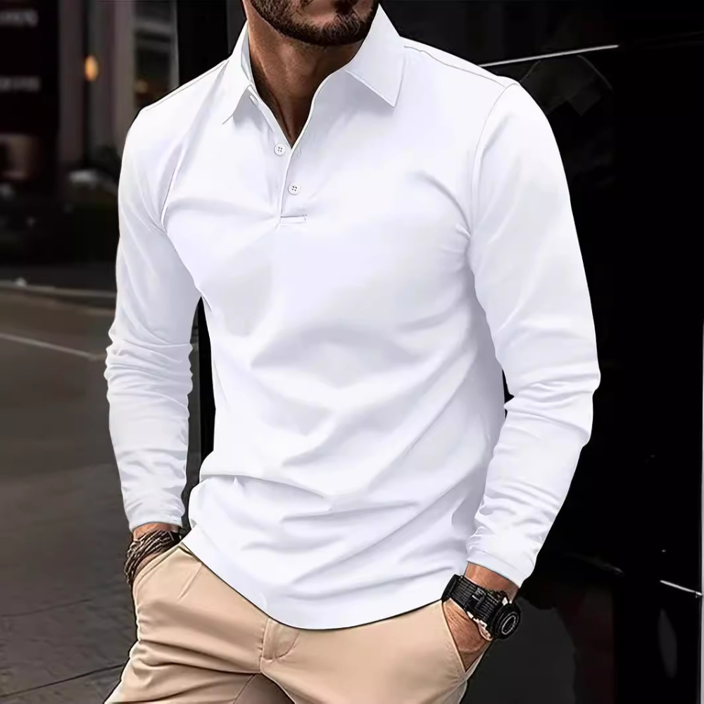 Ethan – Long Sleeve Polo Shirt With Cotton Slim Fit